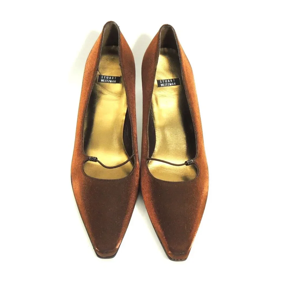Stuart Weitzman Women's Textile Pump Gold 10B